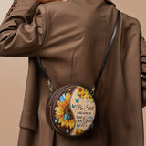 "Presence" - Psalm 46:10 Circle Crossbody Bag