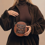 "Believe" - Philippians 4:13 Circle Crossbody Bag