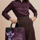 "Courage" - Joshua 1:9 Leather Handbag