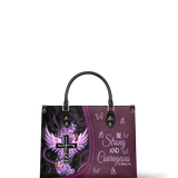 "Courage" - Joshua 1:9 Leather Handbag