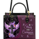 "Courage" - Joshua 1:9 Leather Handbag
