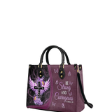 "Courage" - Joshua 1:9 Leather Handbag