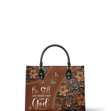 "Stillness" - Psalm 46:10 Leather Handbag