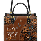 "Stillness" - Psalm 46:10 Leather Handbag