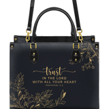 "Trust" - Proverbs 3:5 Leather Handbag