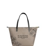 "Complete" - Isaiah 53:5 Leather Tote Bag