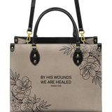 "Complete" - Isaiah 53:5 Leather Handbag