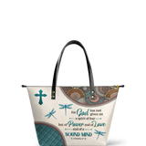 "Poise" - 2 Timothy 1:7 Leather Tote Bag