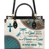 "Poise" - 2 Timothy 1:7 Leather Tote Bag