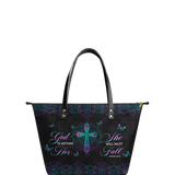 "Unshaken" - Psalm 46:5 Leather Tote Bag