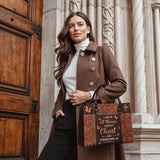 "Believe" - Philippians 4:13 Leather Handbag