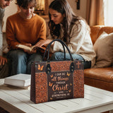 "Believe" - Philippians 4:13 Leather Handbag