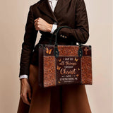 "Believe" - Philippians 4:13 Leather Handbag