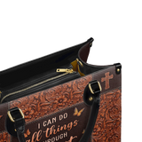 "Believe" - Philippians 4:13 Leather Handbag