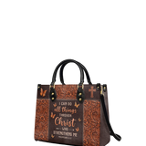 "Believe" - Philippians 4:13 Leather Handbag