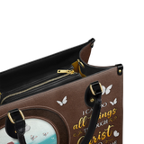 "Rise" - Philippians 4:13 Leather Handbag