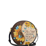 "Presence" - Psalm 46:10 Circle Crossbody Bag