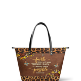 "Possible" - Luke 1:37 Leather Tote Bag