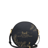 "Trust" - Proverbs 3:5 Circle Crossbody Bag