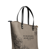 "Complete" - Isaiah 53:5 Leather Tote Bag