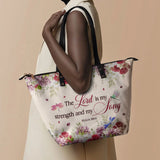 "Melody" - Psalm 118:14 Leather Tote Bag