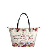 "Melody" - Psalm 118:14 Leather Tote Bag